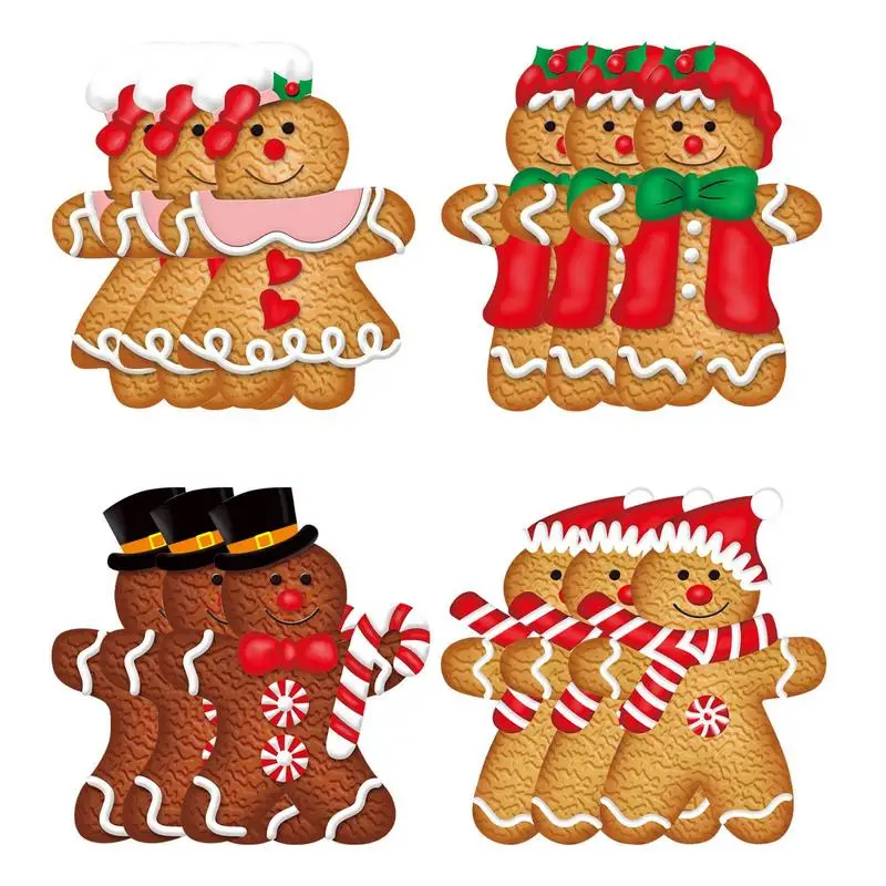 Gingerbread Man Door Hanger Decorazione Natalizia Ciondolo Appeso Per Porta Cartoon Noel Gingerbread Man Babbo Natale Door Hanger