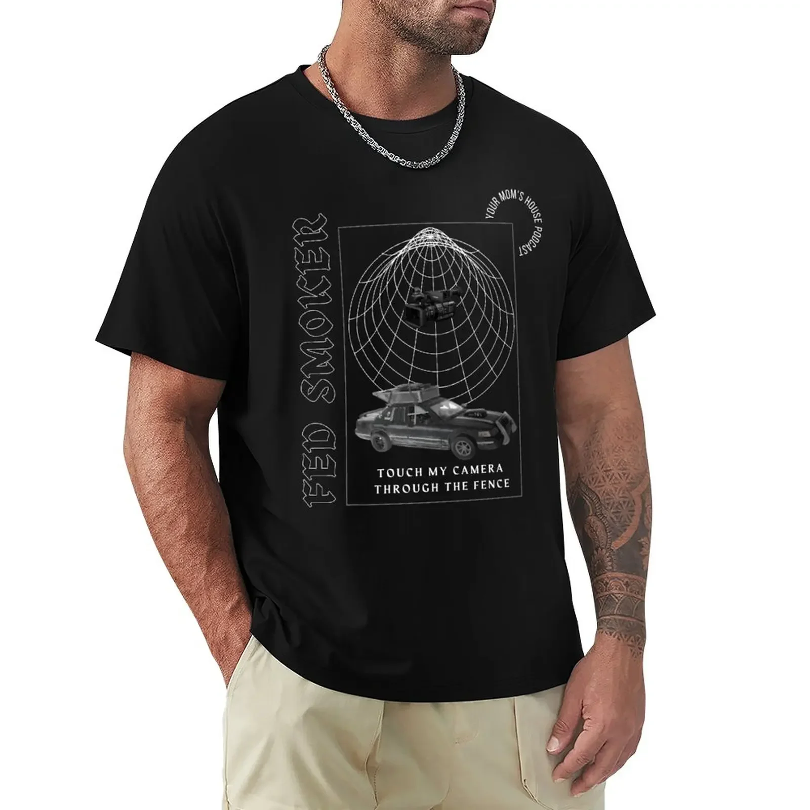 Ymh Fed Smoker Touch My Camera Through The Fence T-Shirt Summer Top Oversize Abbigliamento Uomo Oversize