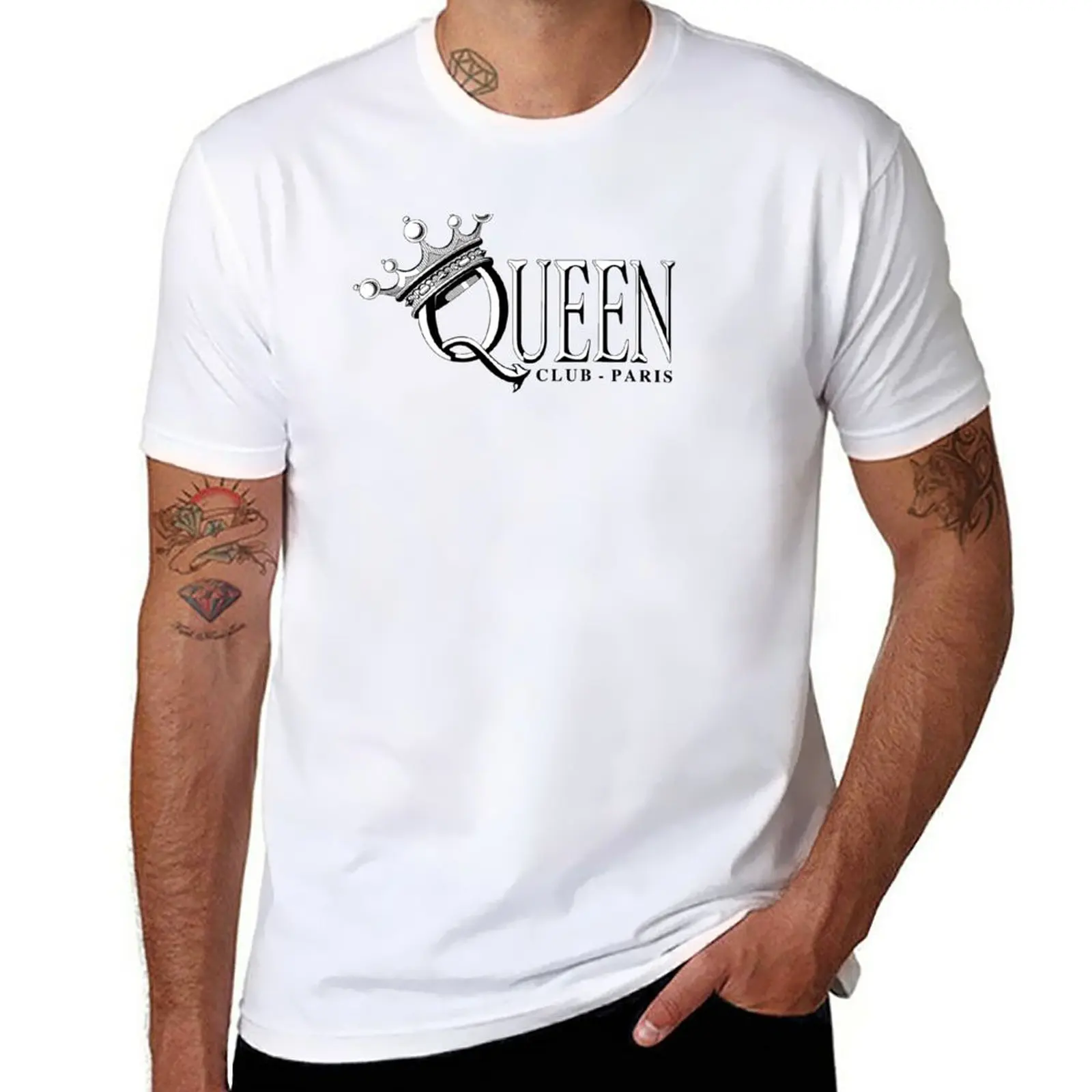New Queen Club Paris: Modello Pink Mitic Nightclub Of La French Touch T-Shirt Abbigliamento Estetico Magliette Da Uomo