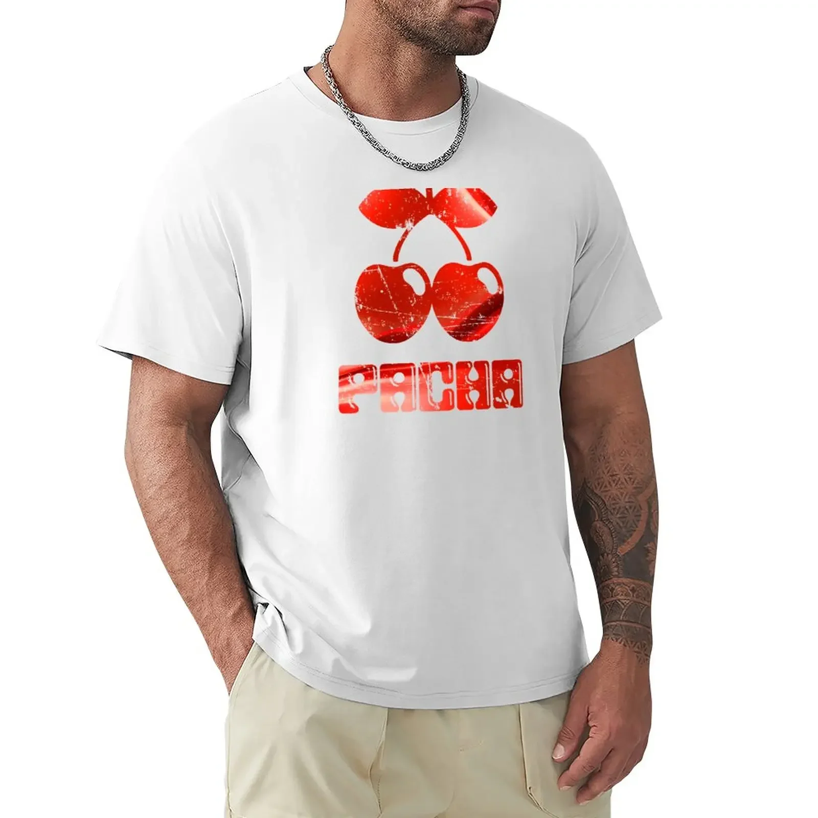 Pacha Club Ibiza: Modello Red Vintage Club Legend By La French Touch T-Shirt Abbigliamento Estivo Ad Asciugatura Rapida Magliette Per Uomo