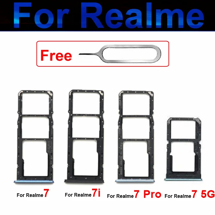 Vassoio Per Sim Card Per Oppo Realme 7 5G 7Pro 7I Global Asia Dual Sim Card Slot Vassoio Supporto Micro Sd Card Reader Adattatore Parti Di Riparazione