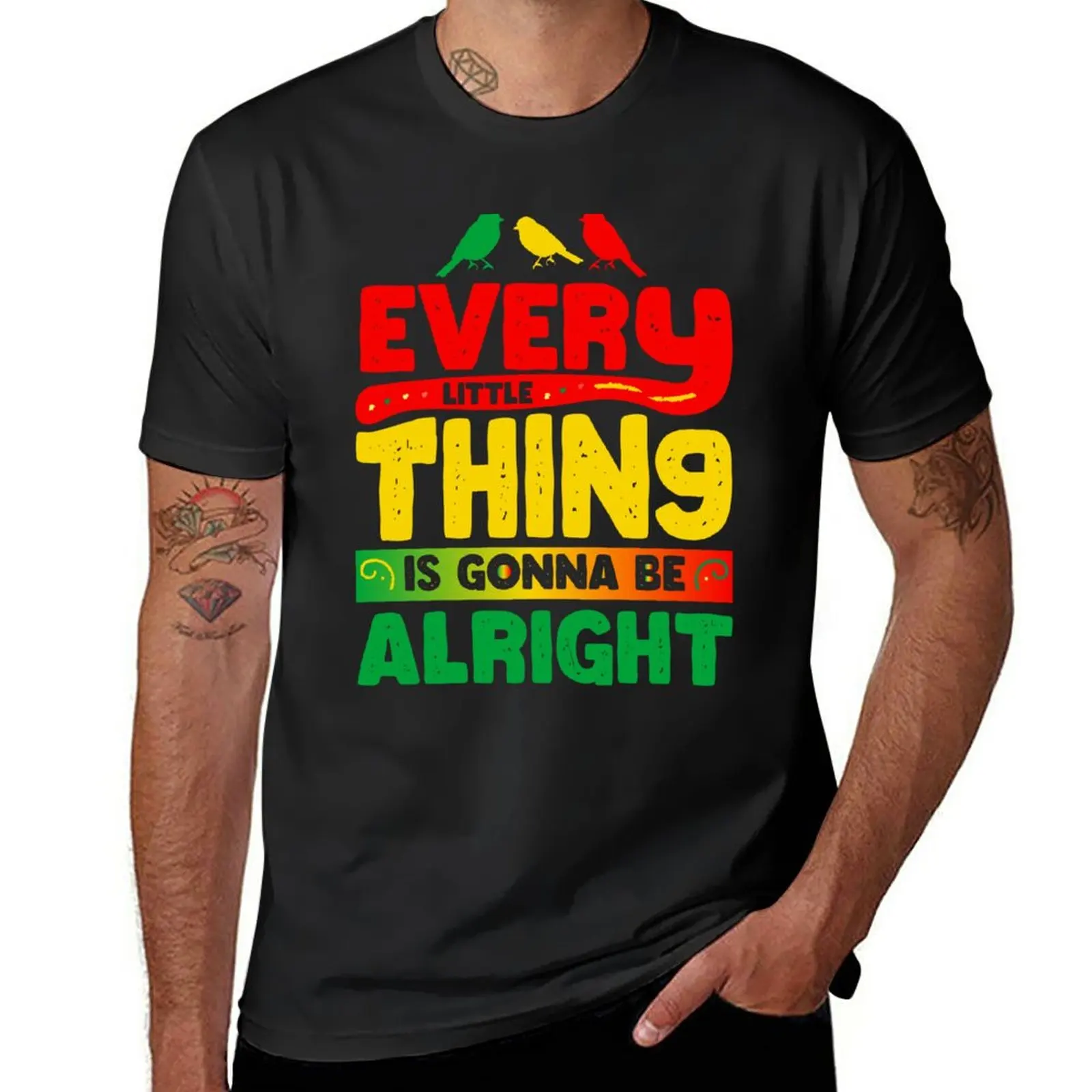 Ajax Xxx Ajax Bob Marley Three Little Birds T-Shirt Vestiti Estivi Vestiti Kawaii Camicie Da Allenamento Doganali Per Uomo