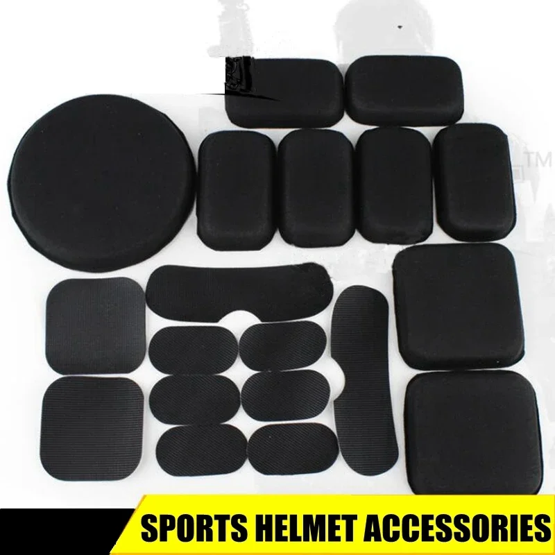 Casco Tattico Soft Pad Durable 19 Pz/Set Combat Paintball Helmet Pads Military Airsoft Shooting Helmet Protective Pads