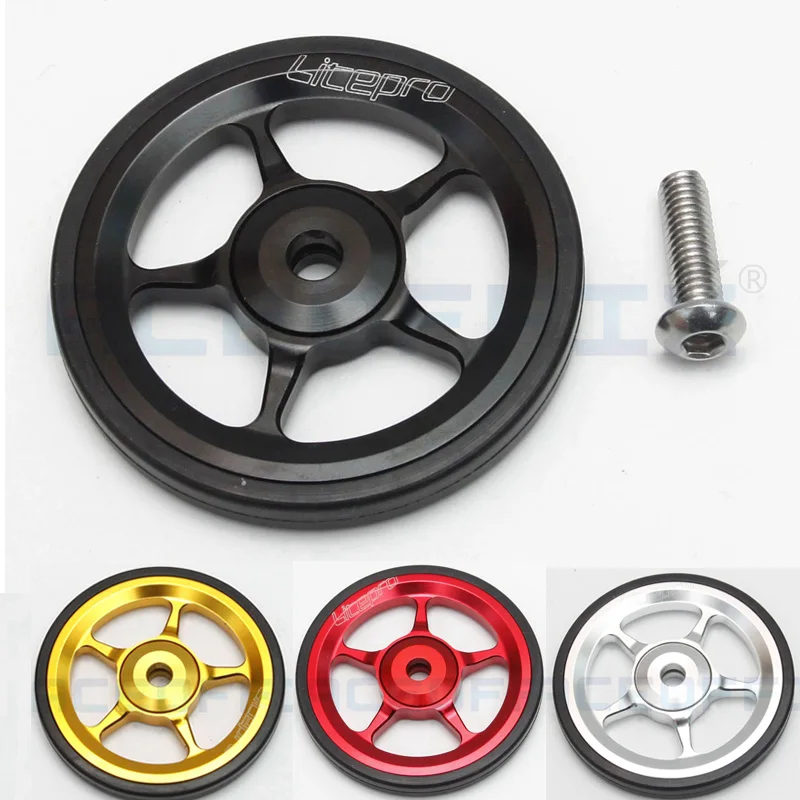 1 Paio Easywheel Bicyle Easy Wheel Con Bullone Alluminio Cnc Ultralight Per Brompton Accessori Portabiciclette Pieghevoli