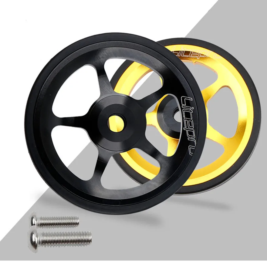 Lp Per Brompton Bici Pieghevole Facile Modificato Portatile Push Wheelset Cnc Ultra Light Ruote In Lega Di Alluminio