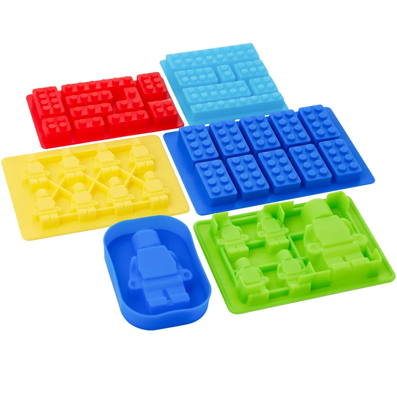 Robot Ice Cube Tray Stampo In Silicone Stampi Per Caramelle Stampi Per Cioccolato Per Bambini Party And Baking Minifigure Building Block Temi Di Stamp