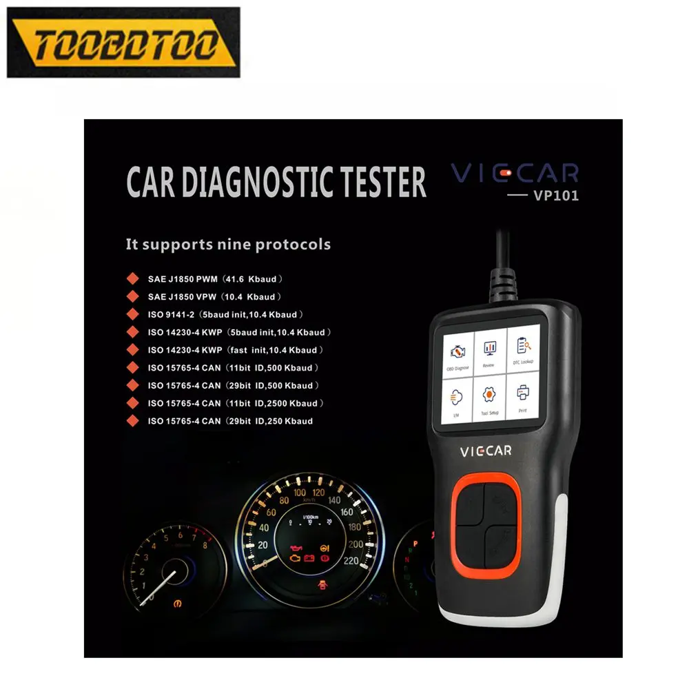 Per Bmw Per Opel Diagnostic Automotive 2023 Viecar Vp101 Lettore Di Codici Per Auto Obd Eobd/Obd2 Scanner Scan Auto Tool Pk Elm 327 Cr3001