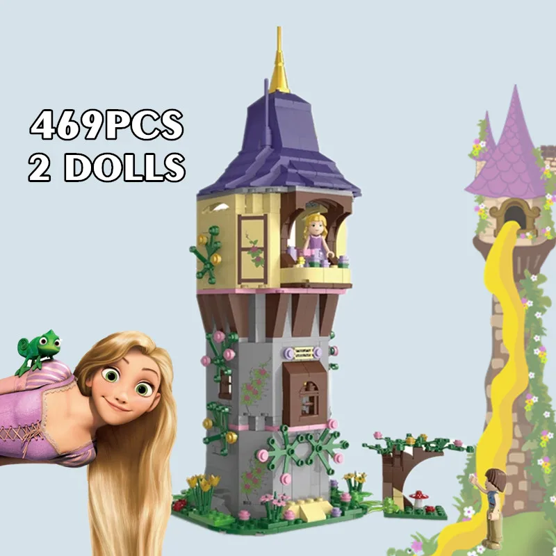 Princess Castle Rapunzel Tower Aggrovigliato Amici Building Blocks Mattoni Giocattolo Di Compleanno Per Bambini Regalo Kid Girls