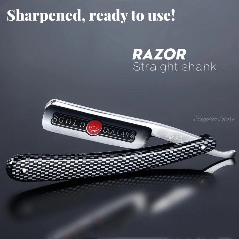 1Pc 2023 Pro Gold Dollar 208 Coltello Da Barba Gold Monkey 666 Straight Edge Barber Razor Folding Hair Shaving Men Shaving Barber Tool