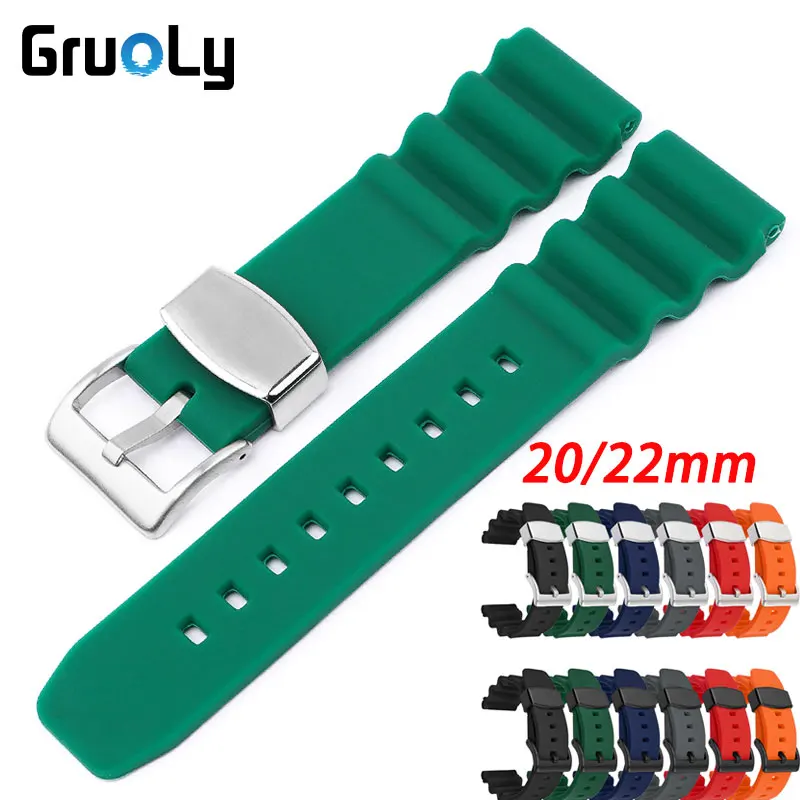 Cinturino In Silicone Da 20Mm 22Mm Per Seiko Diving 007 Water Ghost Resin Watch Strap Ring Clasp Pin Buckle Accessori Per Cinturini Da Polso