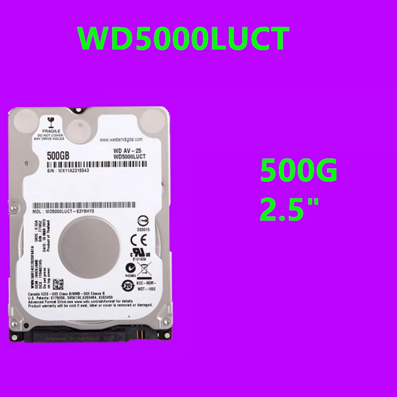 Nuovo Hdd Originale Per Wd 500Gb 2.5 "Sata 6 Gb/S 16Mb 5400Rpm 7Mm Per Disco Rigido Interno Per Notebook Hdd Per Wd5000Luct