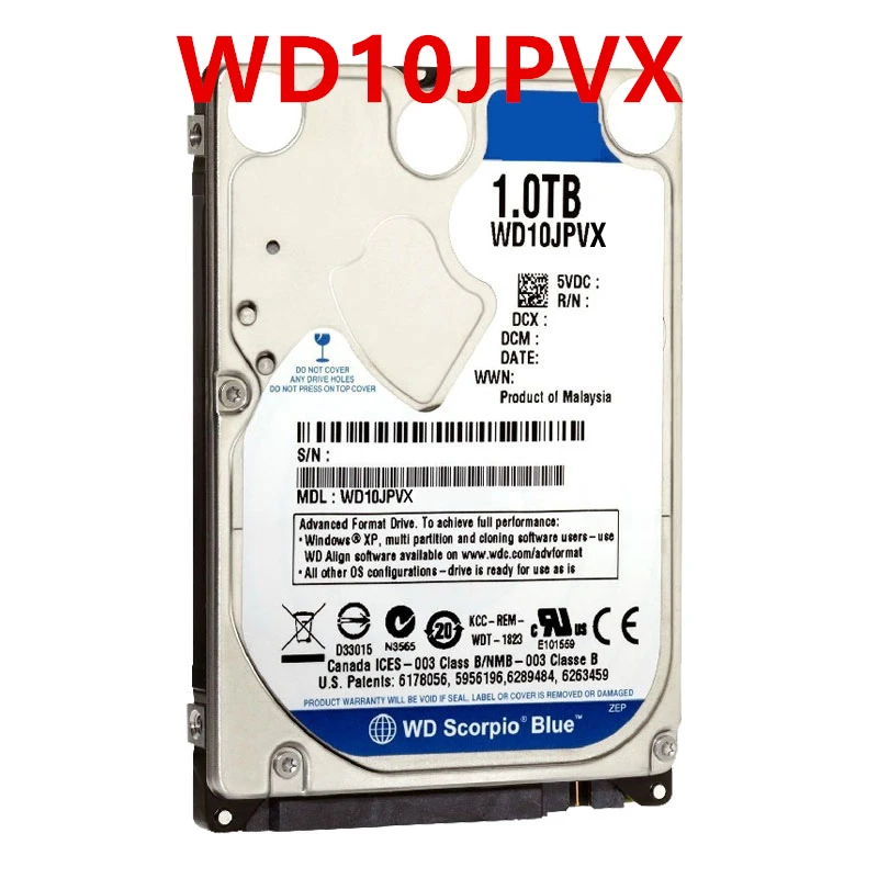 Nuovo Hdd Originale Per Wd 1Tb 2.5 "Sata 6 Gb/S 8Mb 5400Rpm 9.5Mm Per Disco Rigido Interno Per Notebook Hdd Per Wd10Jpvx