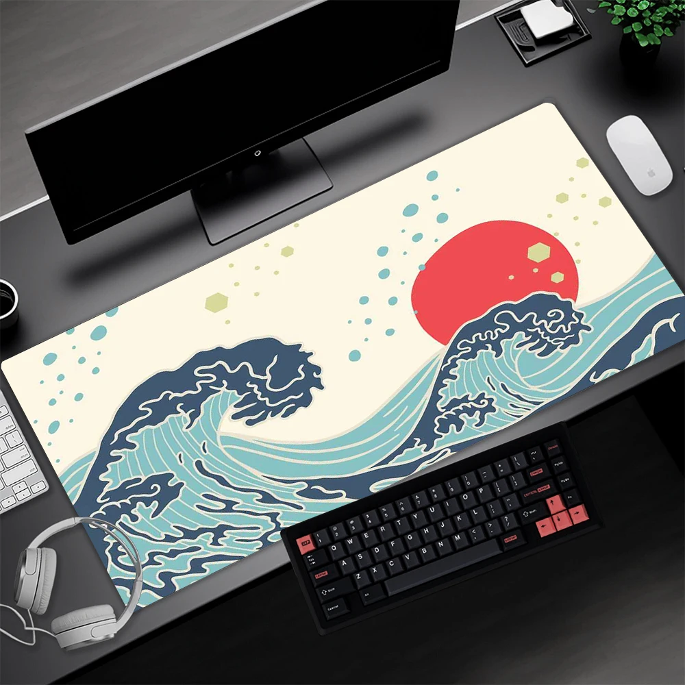 Tappetino Per Mouse Blu Great Wave Tappetino Per Mouse Extra Large Supporto Per Tastiera Personalizzato Giant 1000X500 Accessorio Da Scrivania Decoraz