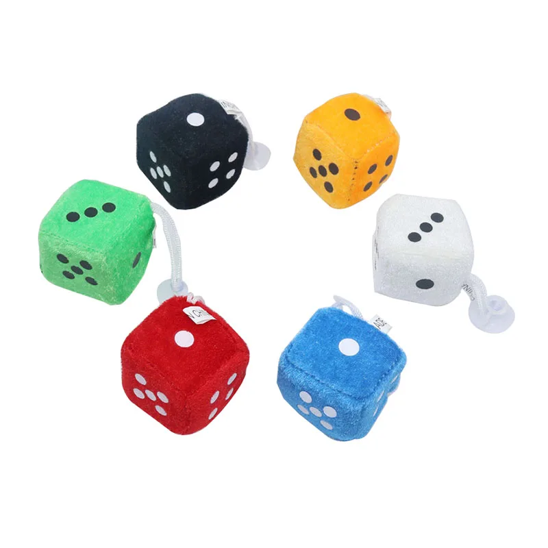 1 Pz Car-Styling Fuzzy Dice Dots Rear View Mirror Hangers Car Interior Decoration Accessori Auto Ornamenti Interni