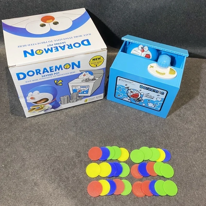 Anime Doraemon Piggy Bank Doraemon Cartoon Moving Electronic Burning Money Action Toy Fai Da Te Creativo Carino Regalo Di Natale