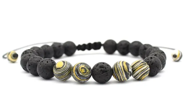 8 Millimetri Corda Chakra Guarigione Malachite Reiki Buddha Di Preghiera Di Yoga Braccialetto Xf2 Regolata Macrame Opaca Pietra Vulcanica Braccialetti