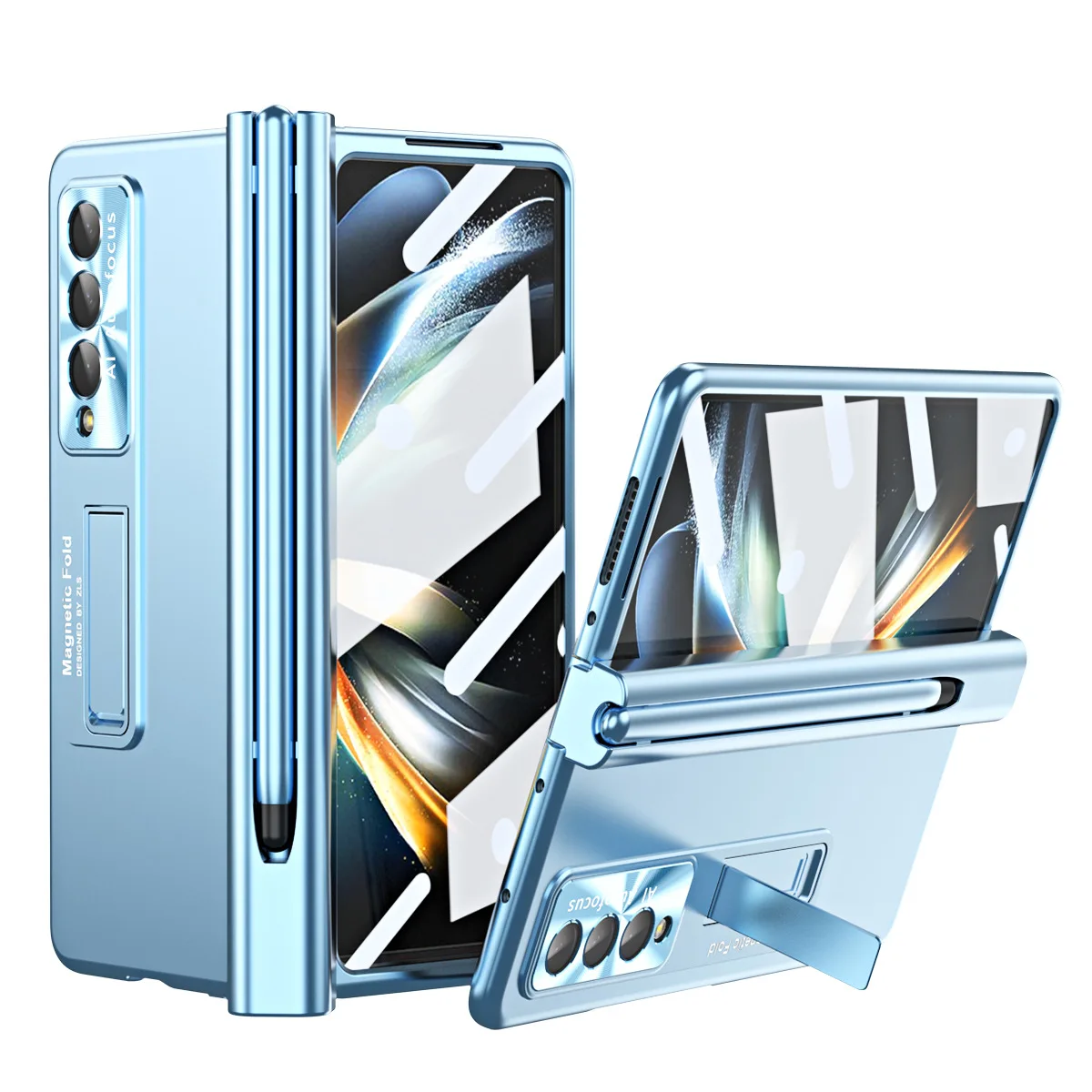Adatto Per Samsung Zfold4 Custodia Per Cellulare Fold3 Cerniera Magnetica Custodia Protettiva Pieghevole Custodia Per Cellulare Elettrolitica