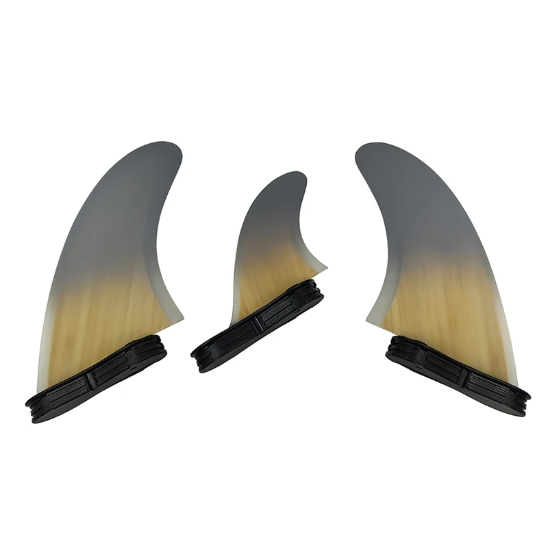 Bambù Fibra Di Vetro Upsurf Fcs 2 Mr Pinne Per Tavola Da Surf Tri Fins Grigio Gradiente Surf Thruster Set Doppie Linguette 2 Base Surf Pinne Mr