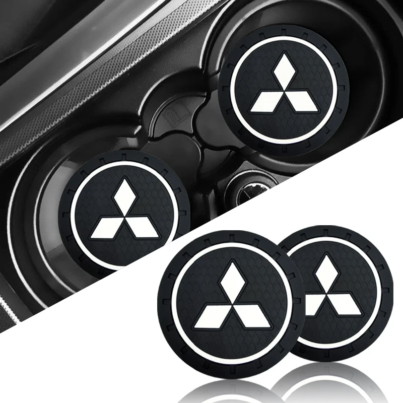 1/2Pc Auto Sottobicchiere Resistente Al Calore Gel Di Silice Water Cup Slot Dirt Pad Per Mitsubishi Pajero Outlander L200 Evo Montero Lancer 9 10