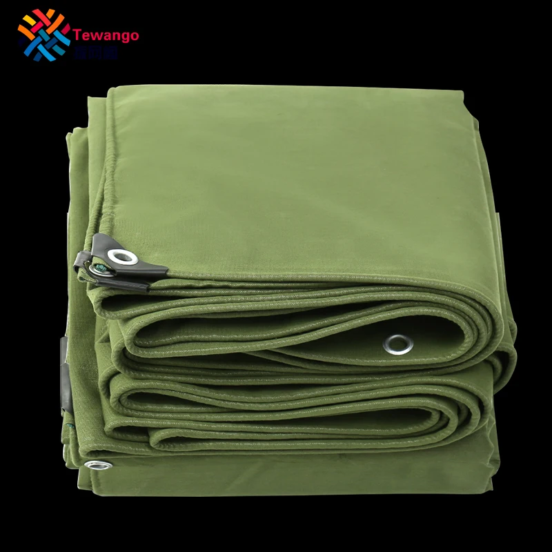 Tewango Army Verde Telone Parasole Riparo Heavy Duty Canvas 550Gsm Baldacchino Copertura Del Camion Schermo Uv Pioggia Tarp 100% Impermeabile