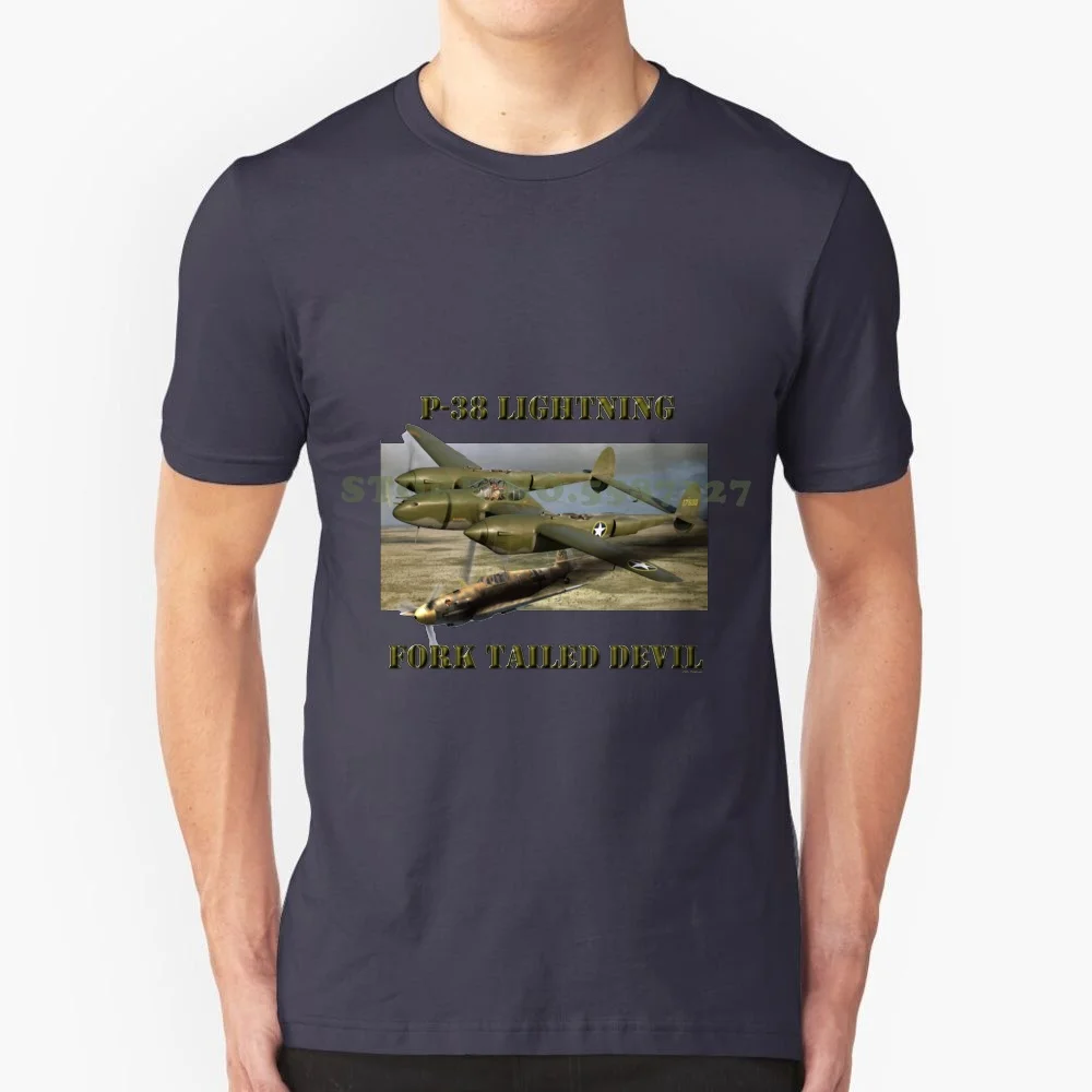 P-38 Forked Tail Devil Fashion Vintage Tshirt Magliette P 38 P38 Lightning Usaaf Airforce Warbird Aerei Usaf 2 Ww2