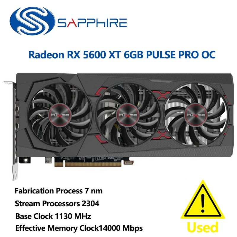 Sapphire Rx 5600Xt 6Gb Pulse Pro Oc Edition Gioco Per Computer Desktop Pc