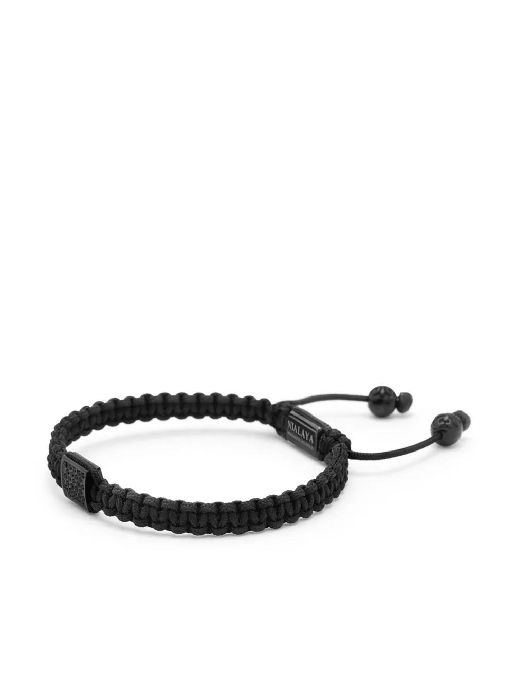 Nialaya Jewelry crystal-embellished drawstring bracelet - Nero