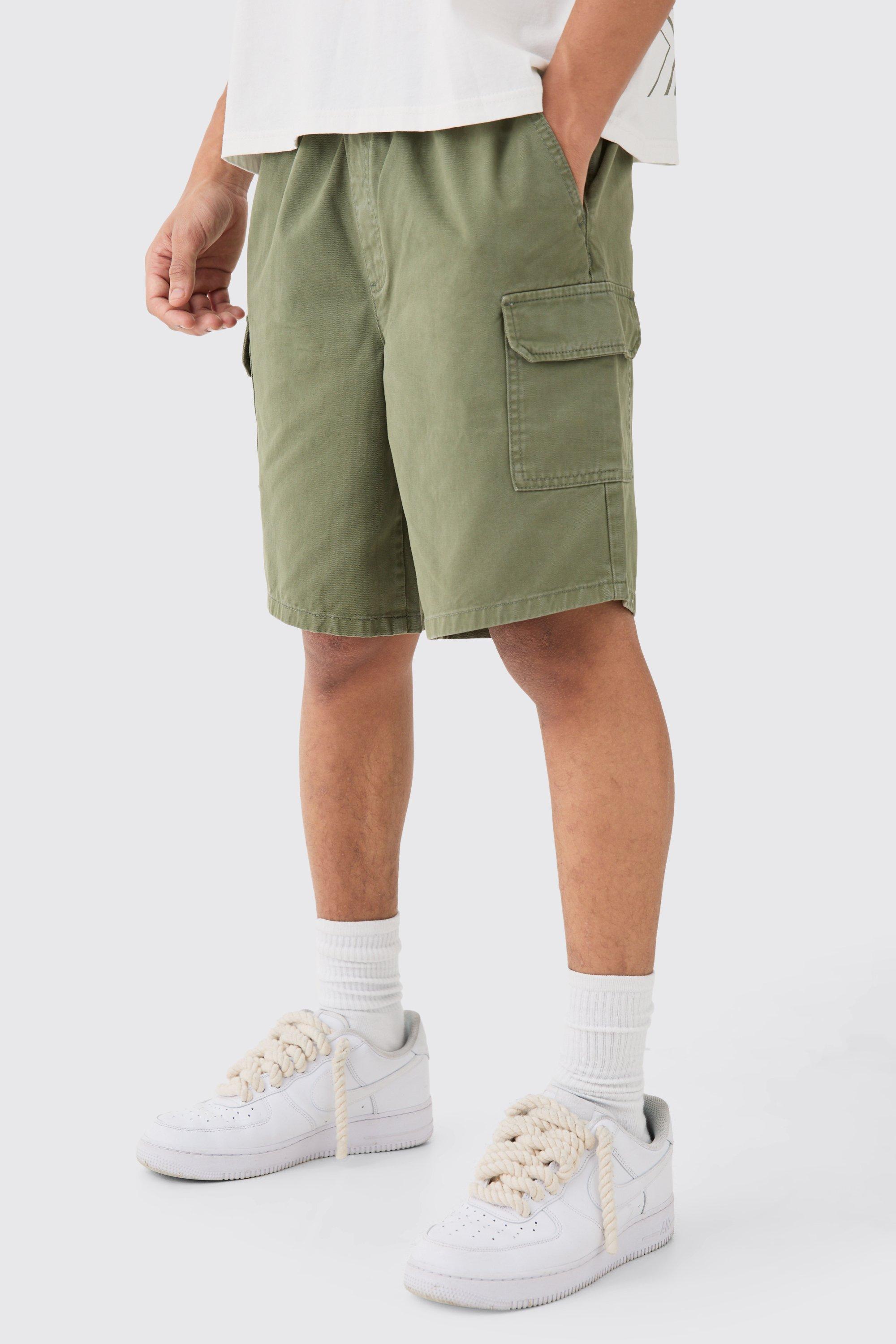 Relaxed Fit Cargo Shorts, Verde