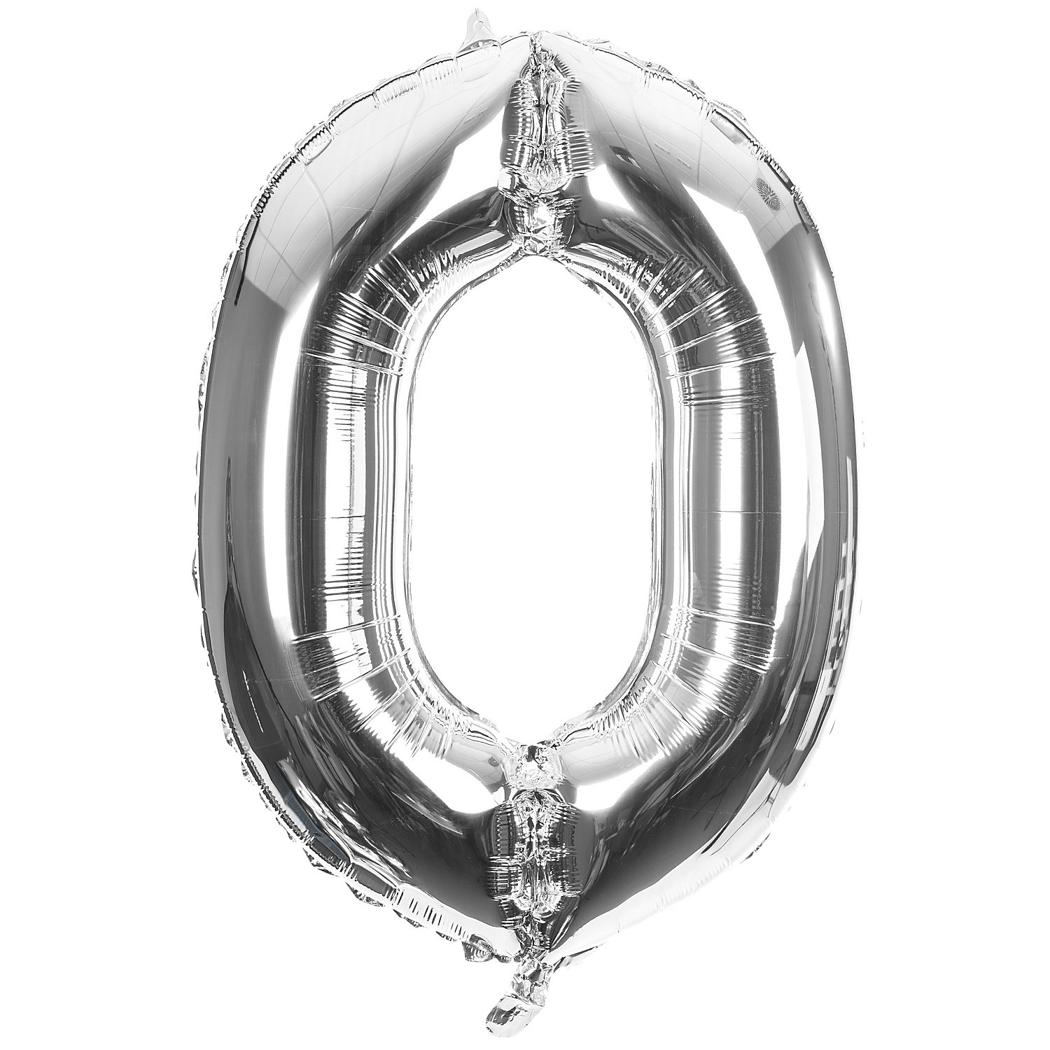 Ballon hélium chiffre "0", argent, 86 cm
