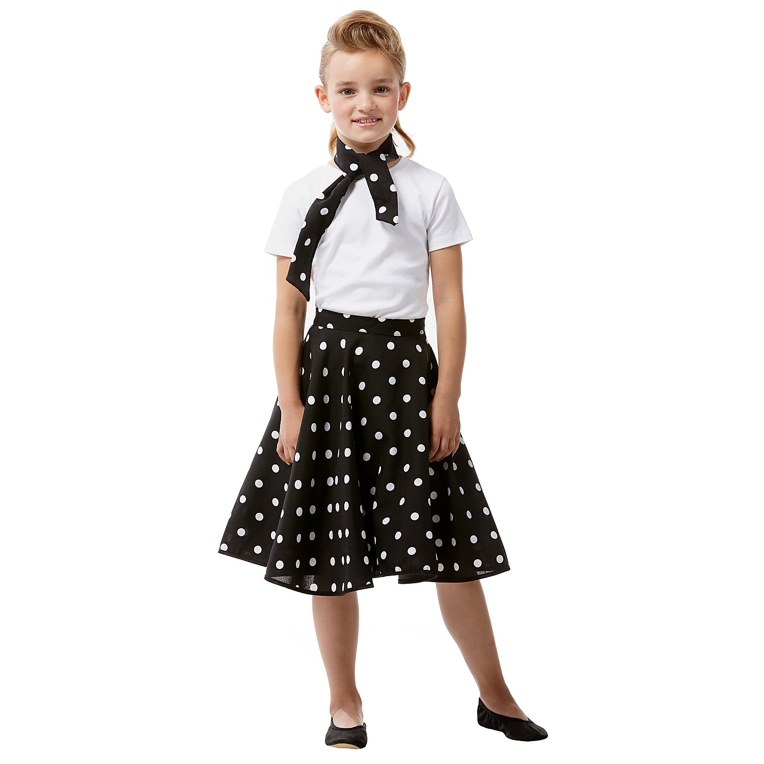 Jupe Rock'n'Roll pour enfants, noir/blanc