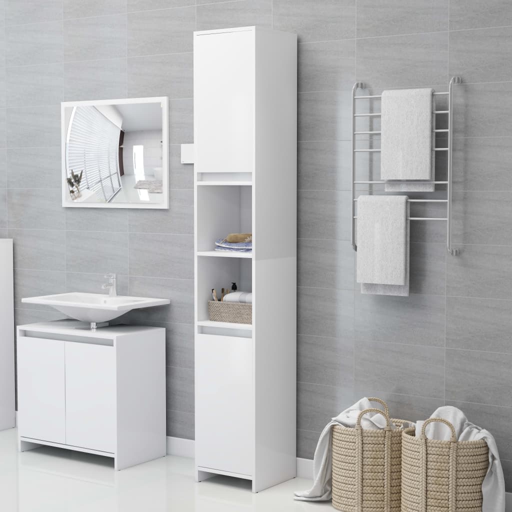 vidaXL Armoire de salle de bain Blanc 30x30x183,5 cm Aggloméré