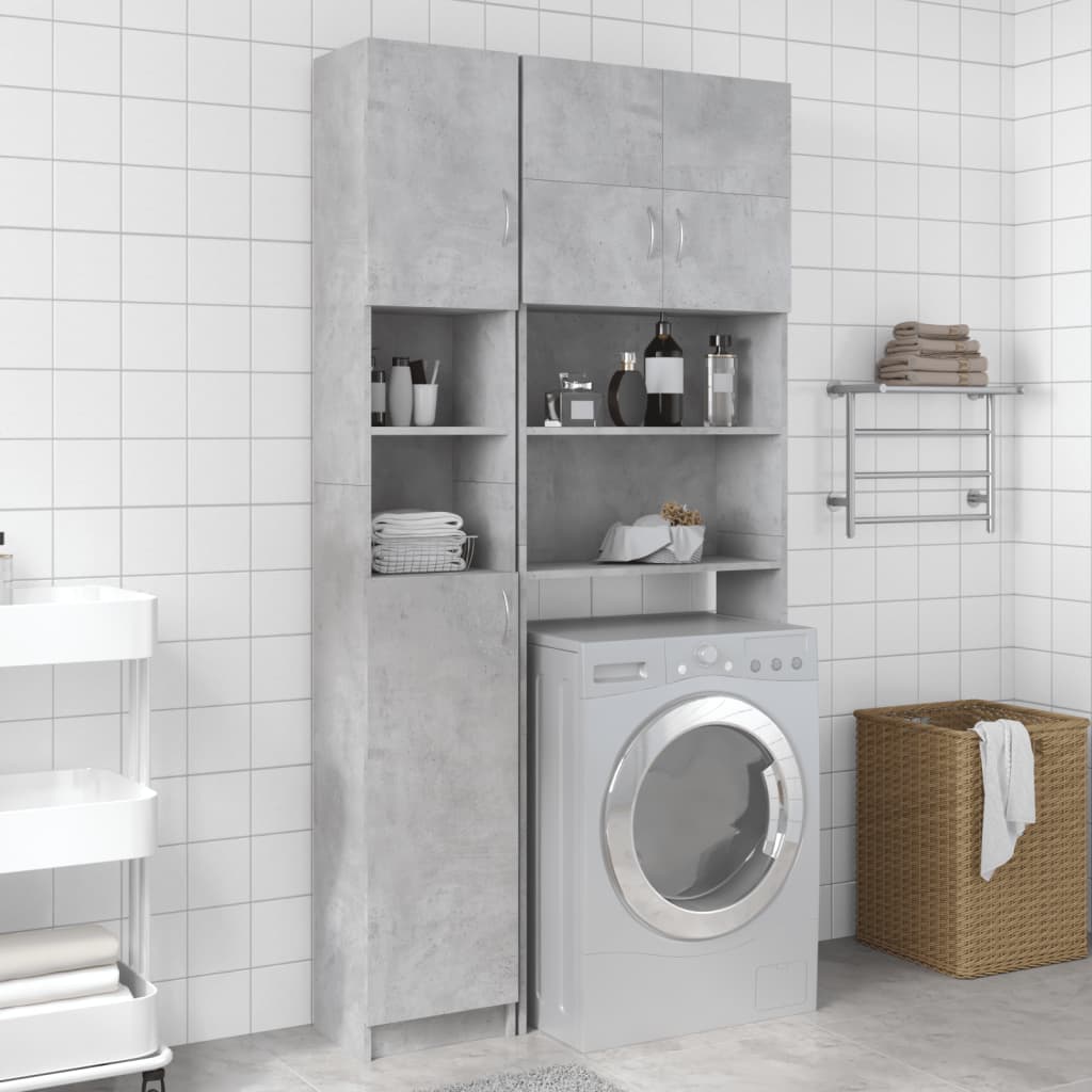 vidaXL Armoire de salle de bain Gris béton 32x25,5x190 cm Aggloméré
