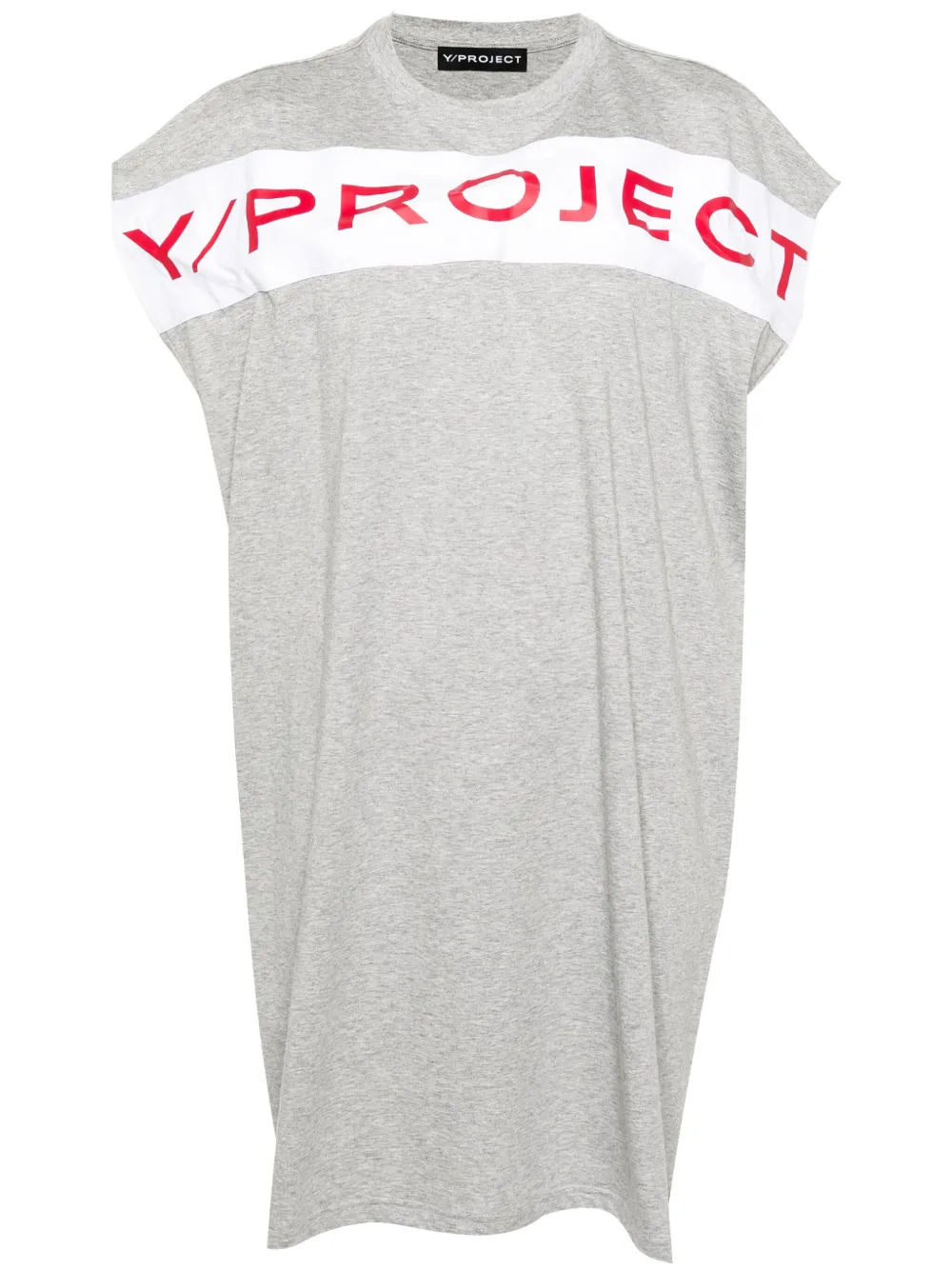 Y/Project logo-print cotton dress - Grigio