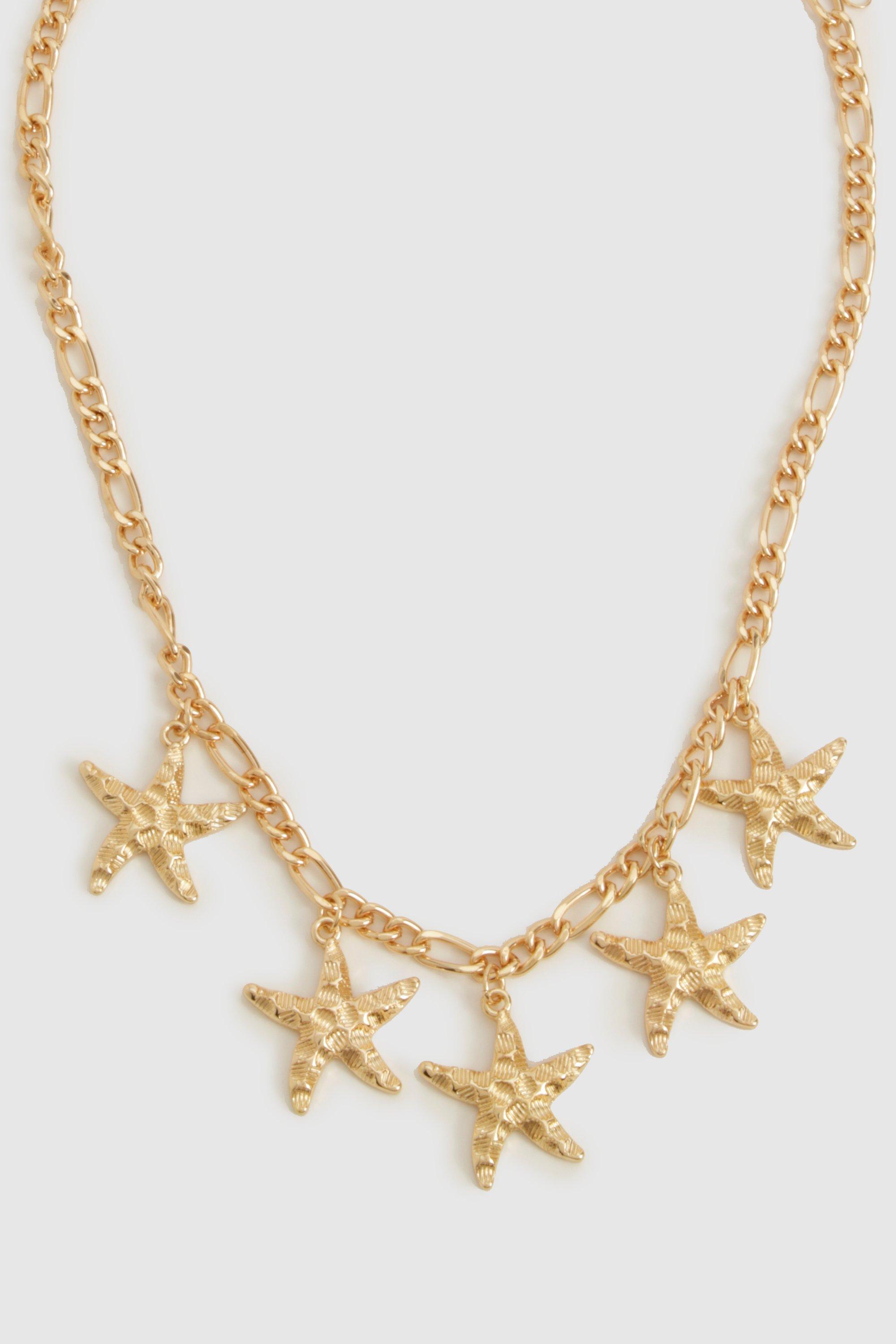 Starfish Scattered Necklace, Metallics