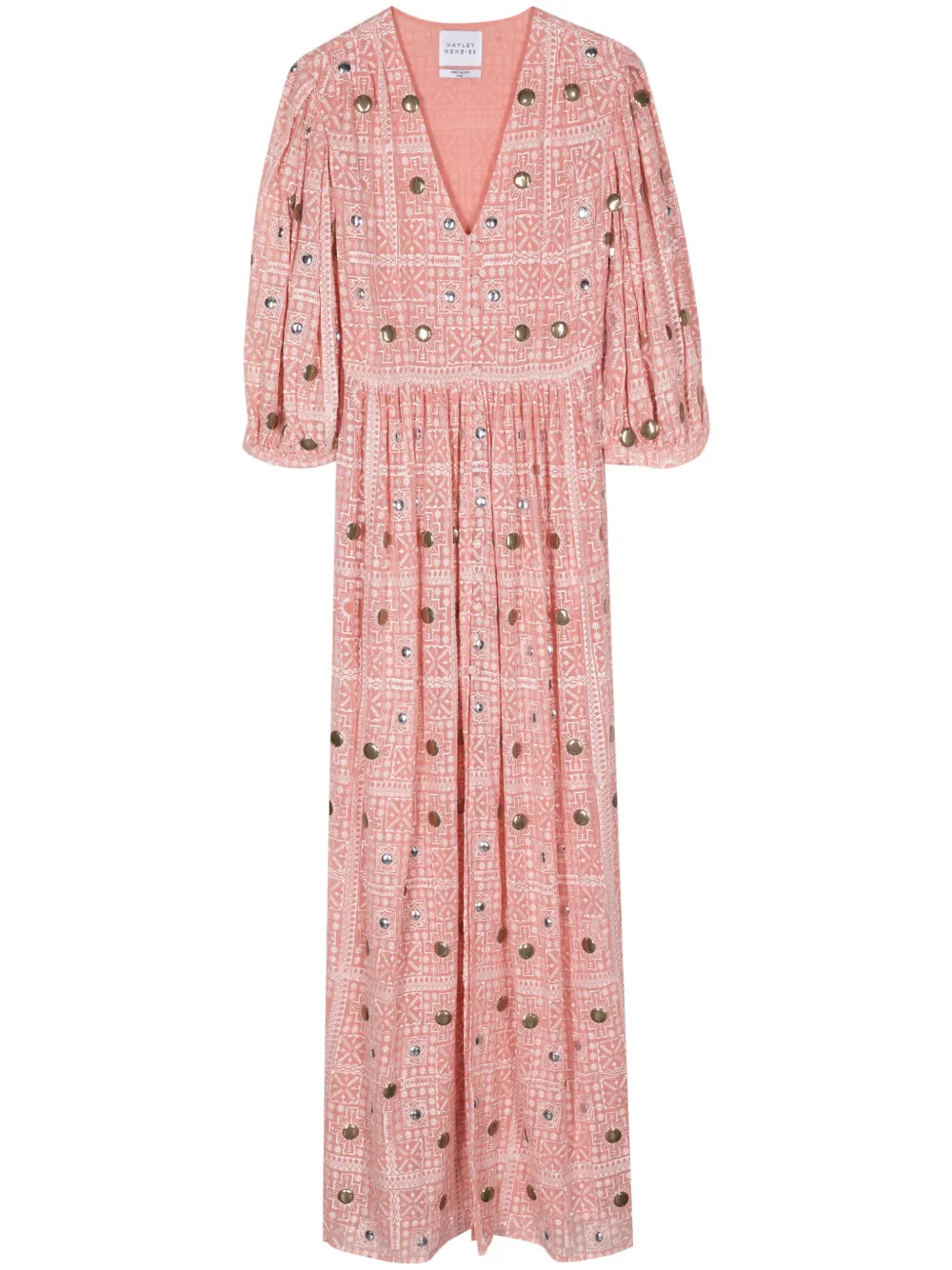 Hayley Menzies stud-embellished printed midi dress - Rosa