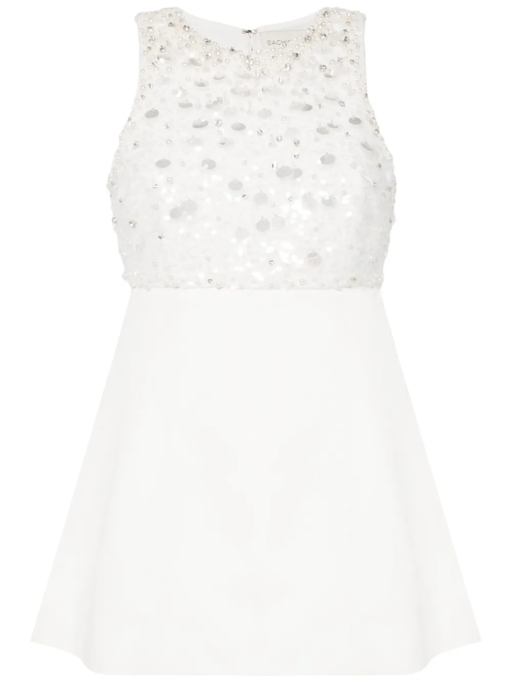 Sachin & Babi Pia faux-pearl mini dress - Bianco