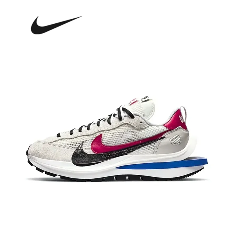 Sacai X Nike Vaporwaffle Royal Fucsia Low-Top Scarpe Sportive E Casual Per Uomo E Donna, Grigio E Bianco