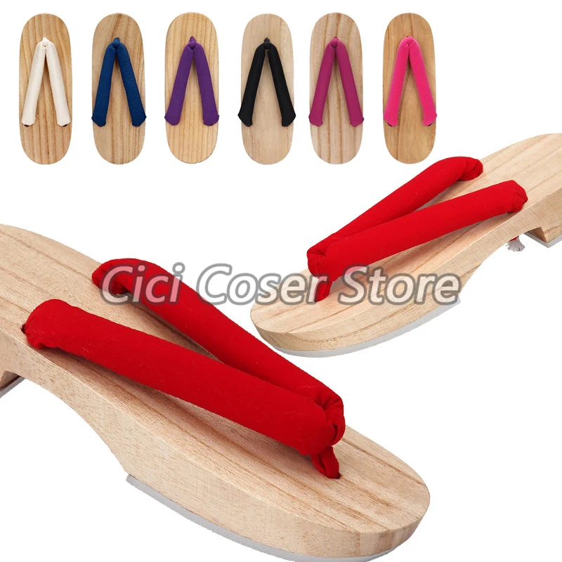 Halloween Anime Cosplay Legno Stile Giapponese Zoccoli Sandali Festa Di Carnevale Gioco Di Ruolo Kimono Scarpe Pantofole Per Uomo Donna