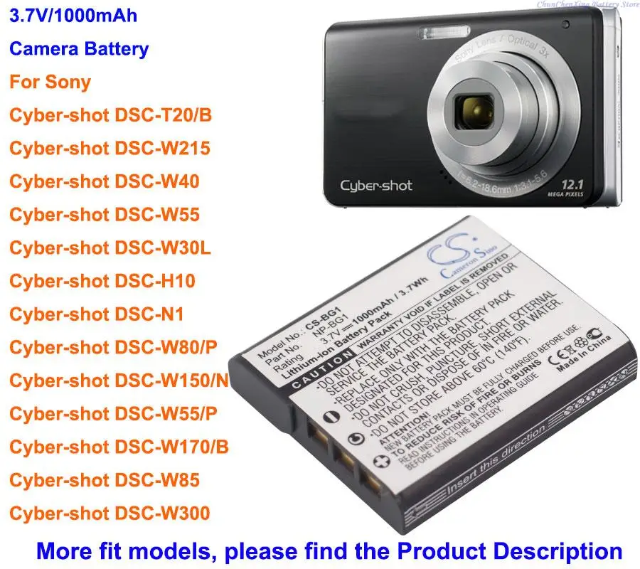 Batteria Per Fotocamera Orangeyu 1000Mah Per Sony Cyber-Shot Dsc-W215,Dsc-W40,Dsc-W55,Dsc-N1,Dsc-W90,Dsc-W115,Dsc-Hx7,Dsc-H70,Dsc-H90