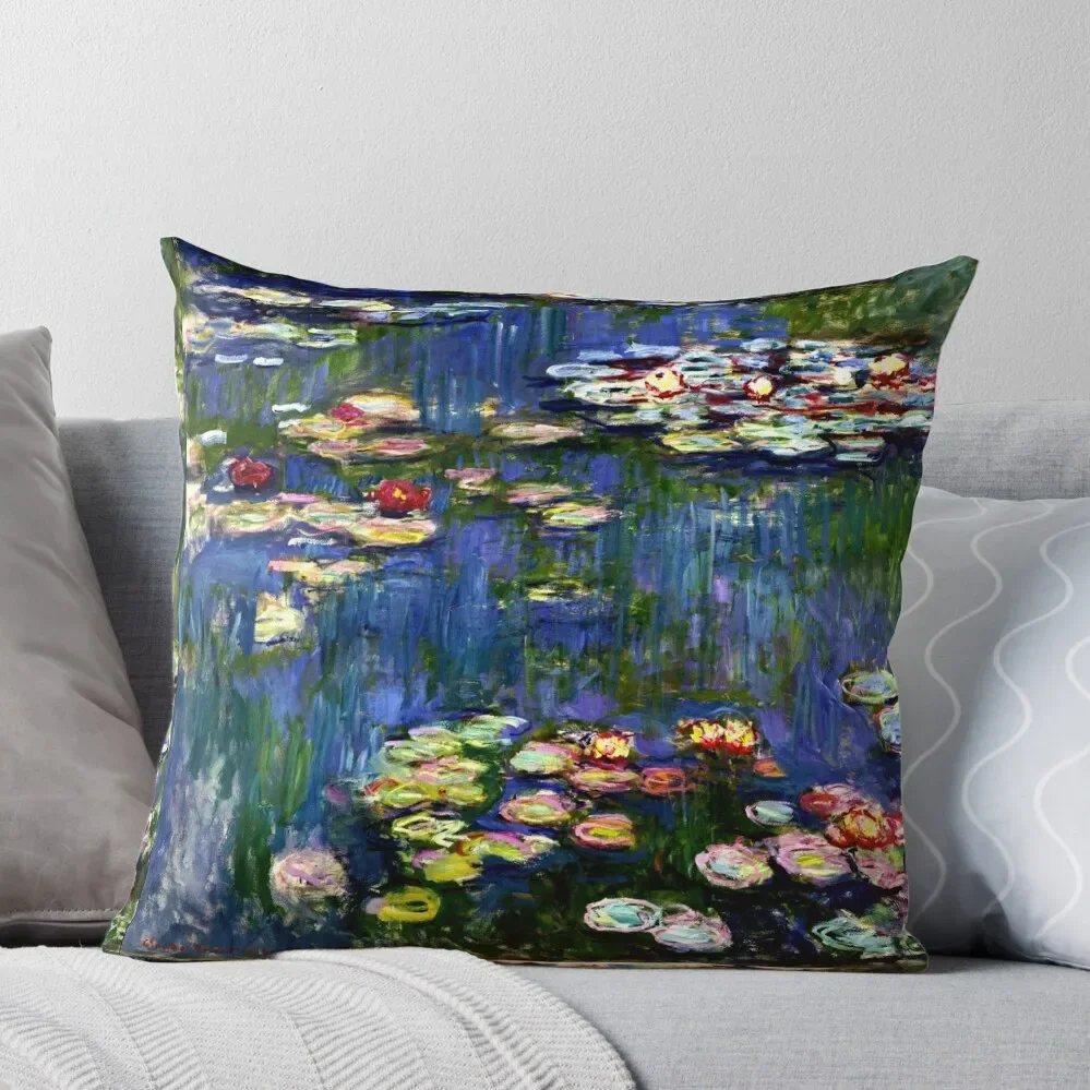Claude Monet Water Blinfes-L'Eau Lily Monet Iconic Image Of Impressionism Throw Pillow Cover Set Cuscini Del Divano