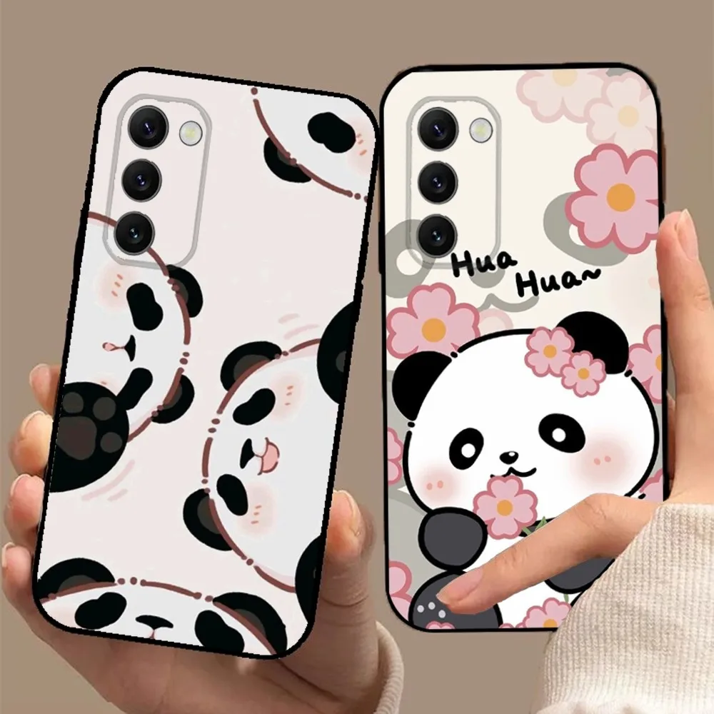 Simpatica Custodia Per Telefono Panda China Per Samsung S23,23,22,30,21,10,9,Note20 Ultra,Lite,Ultra,5G,Plus,Fe, Custodia Morbida Nera