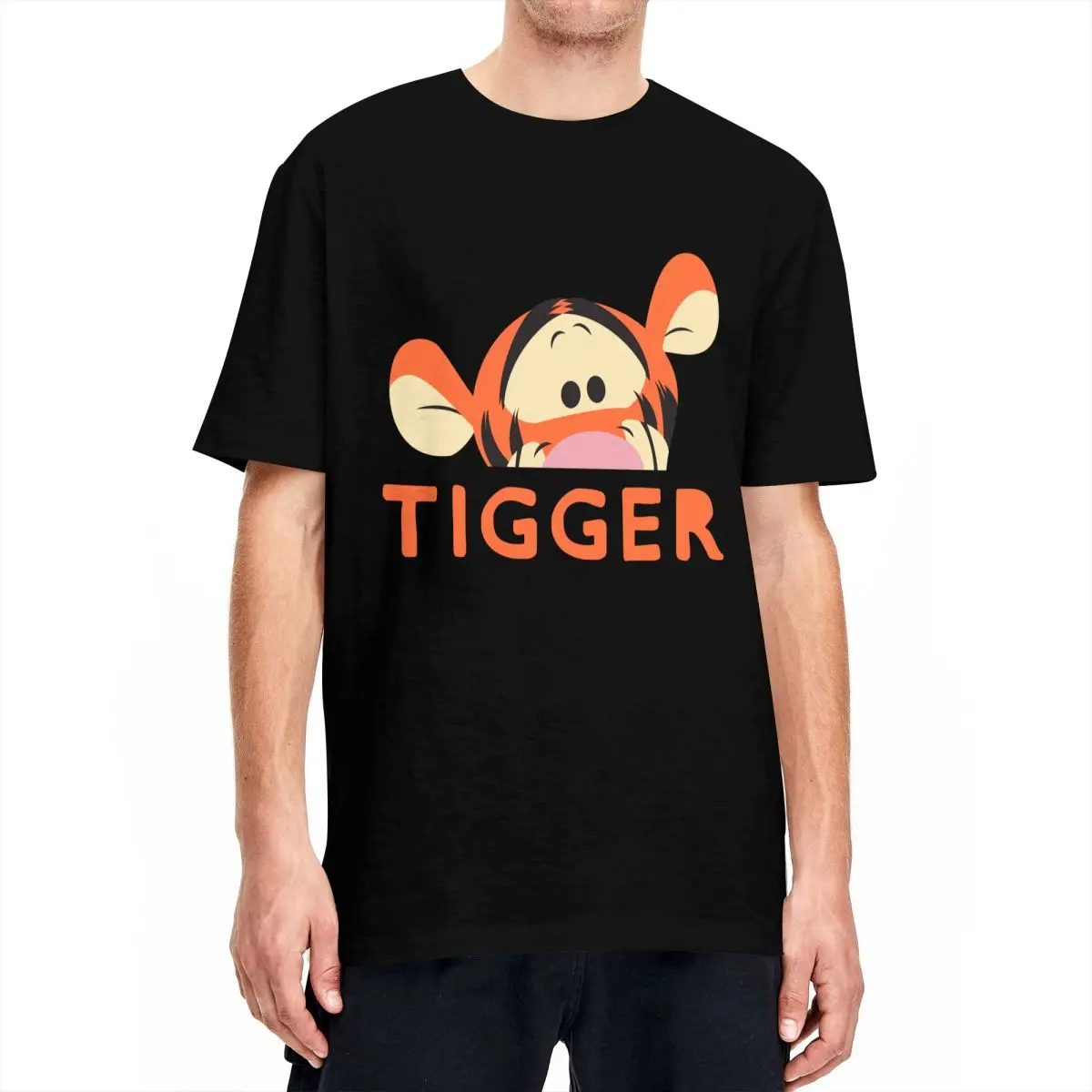 T-Shirt Uomo Donna Winnie The Pooh Peek-A-Boo Tigger Maglietta Vintage In Cotone Maglietta Manica Corta Girocollo Abbigliamento Nuovo