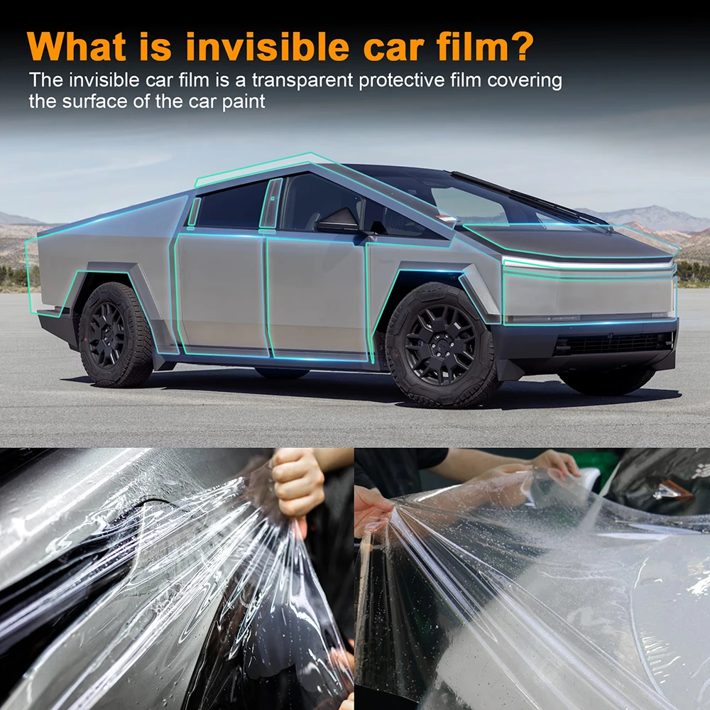Tpu Invisible Car Paint Protection Film Clear Bra Ppf Decal Kit Per Tesla Cybertruck 2024-Up Antigraffio Trim Accessori Per Auto