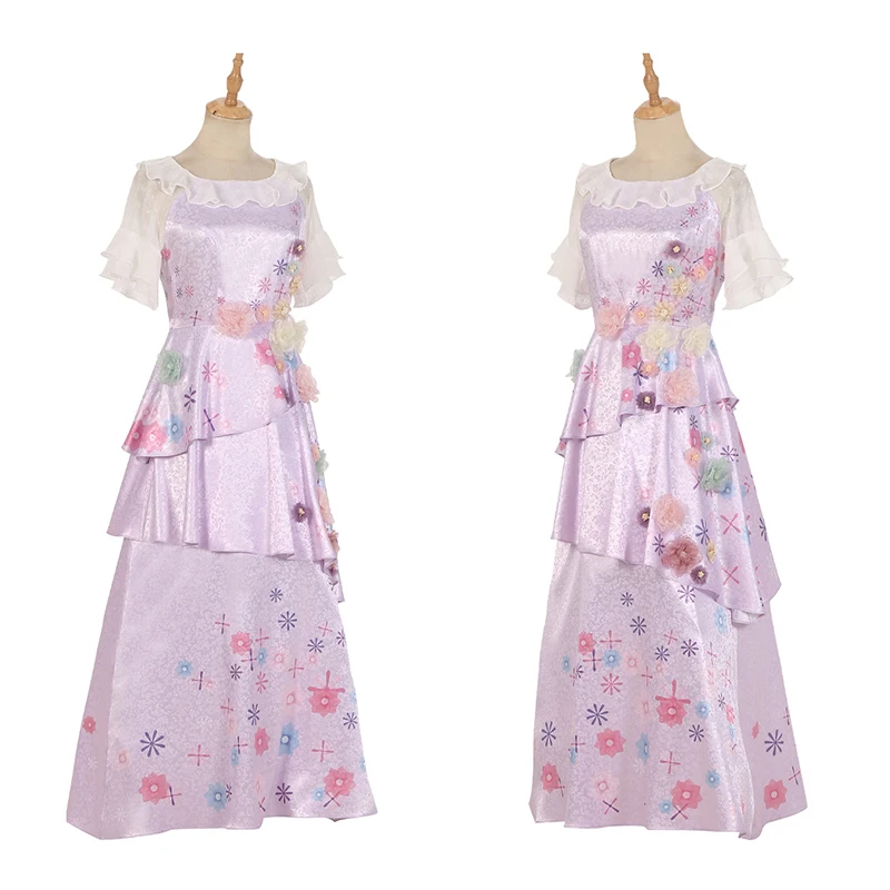 Custom Made Magic House Carnival Halloween Encanto Isabela Madrigal Cosplay Dress Mirabel Sister Flower Costume
