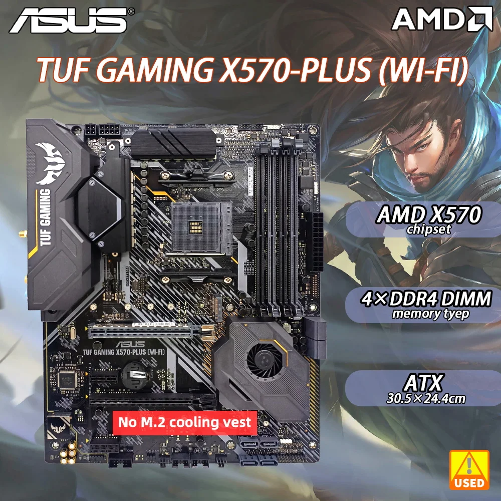 Scheda Madre X570 Asus Tuf Gaming X570-Plus (Wi-Fi) Senza Armatura Termica M.2 Am4 Ddr4 Kit Di Supporto Ryzen 5 5600G Amd X570 128Gb