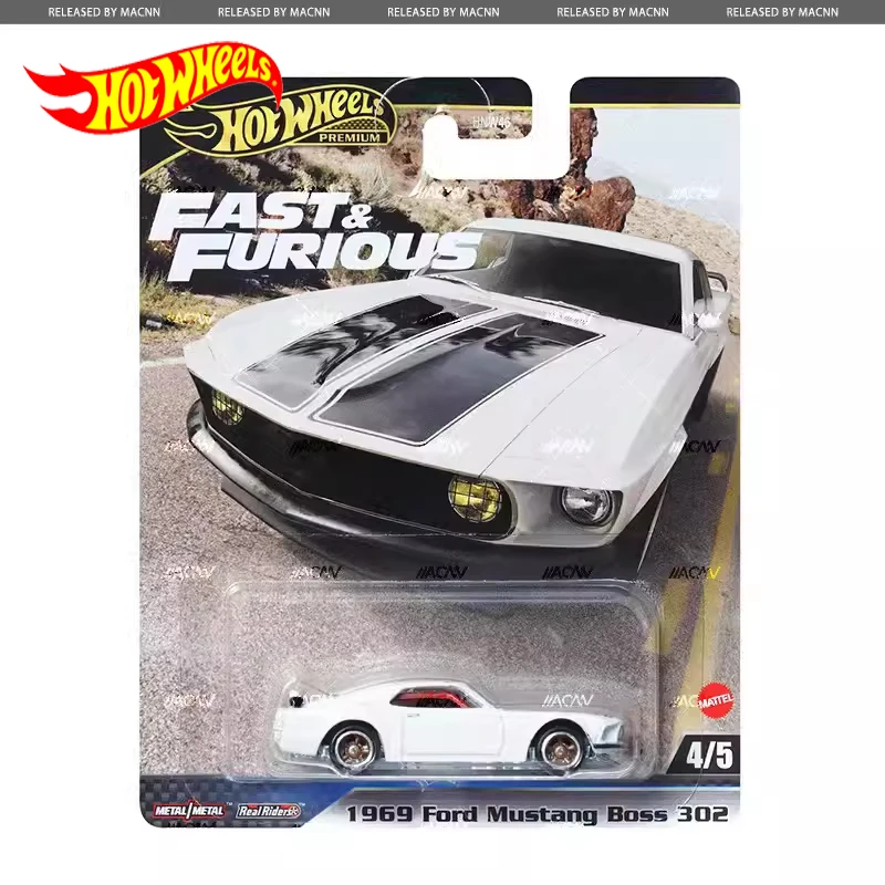Original Hot Wheels Premium Car 1969 Ford Mustang Boss 302 Fast & Furious 1/64 Diecast Toys For Boys Lega Voiture Juguetes Gift
