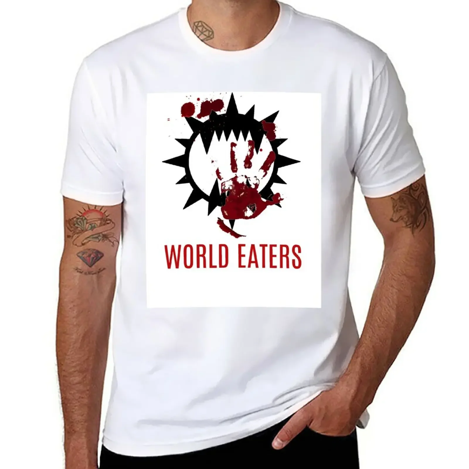 T-Shirt World Eaters Plain Summer Top T-Shirt Da Uomo