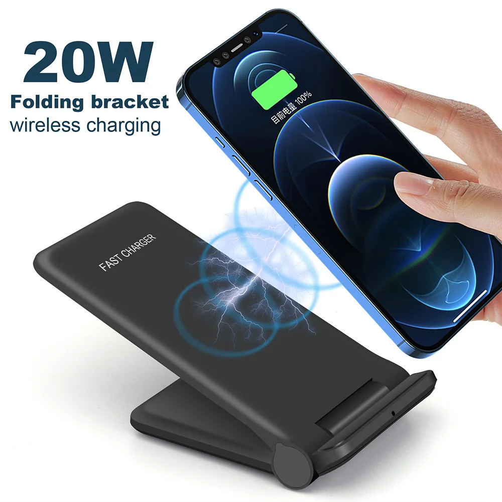 Supporto Per Caricabatterie Wireless Qi Da 20W Dock Station Di Ricarica Rapida Per Iphone 15 14 13 Pro Max Supporto Per Telefono Dock Station Samsung 