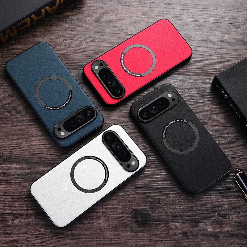 Per Google Pixel 9 Pro Custodia In Pelle Wireless Charge Magnet Cover Per 9 8 7 6 5 Pro 7A 6A Fold Custodia Morbida Antiurto Funda