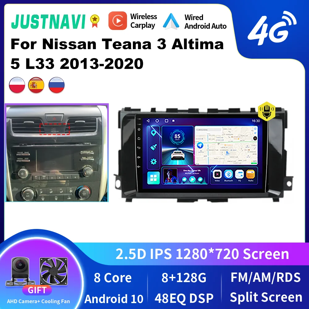 Justnavi Per Nissan Teana 3 Altima 5 L33 2013-2020 Stereo Android Autoradio Multimedia Autoradio Navigazione Video Dsp Player